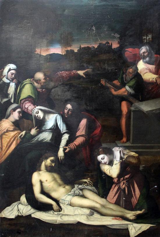 After Sebastiano Luciani called Sebastiano Del Piombo (1485-1547) The Lamentation of Christ 54 x 38.5in.